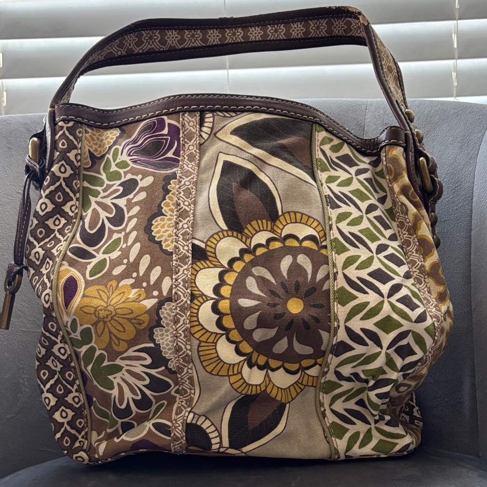 EUC Fossil Floral Patchwork Shoulder Bag